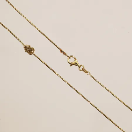 Kedja, defekt, flertal knutar, 14K Vikt: 3 g