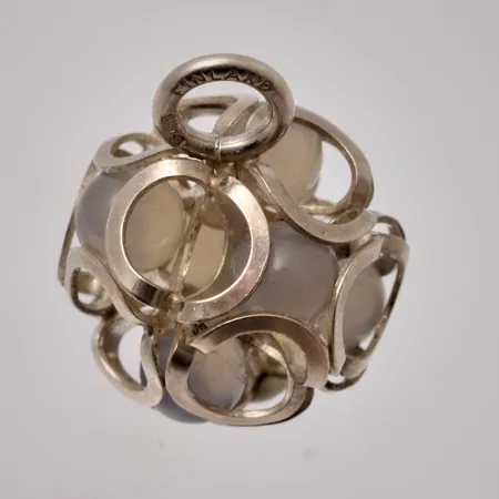 Hänge 6st mjölkvita stenar, Finland, 15x22,6mm,  830/1000, 3,63g.