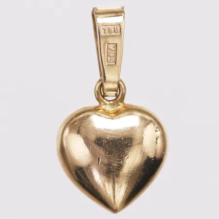Hänge hjärta Guldfynd längd 15mm inkl ögla bredd 2,4-8mm, repig, 18K Vikt: 1,9 g