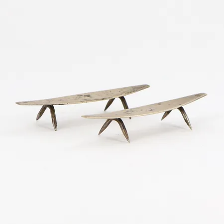 Ett par smörtaxar, 67x11mm, silver 830/1000 Vikt: 9,6 g