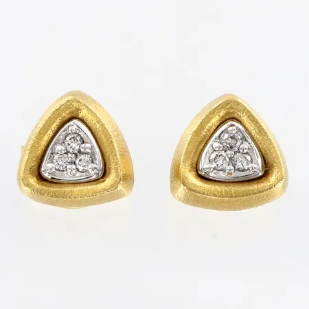 Ett par örhängen Ole Lyyngaard med diamanter i vitguldsfattning, 8x8mm, 18K  Vikt: 3,6 g