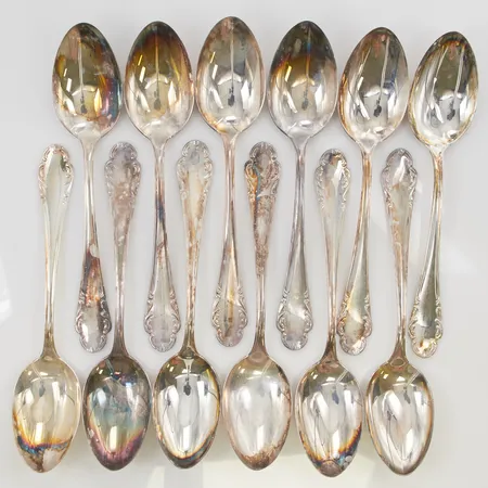 12 Skedar 18cm, 830/1000 Silver 495,5g.