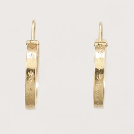 Ett par örhängen Creoler, med mönsterdekor, Ø 20mm, bredd 2,6mm, 18K Vikt: 1,8 g