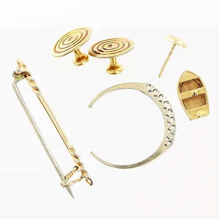 Diverse guld defekter, en del i metall, 18K Vikt: 6,9 g