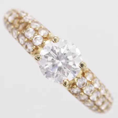 Ring med vita stenar stl:16½ bredd 2-6mm, stenar saknas, 18K Vikt: 2,1 g