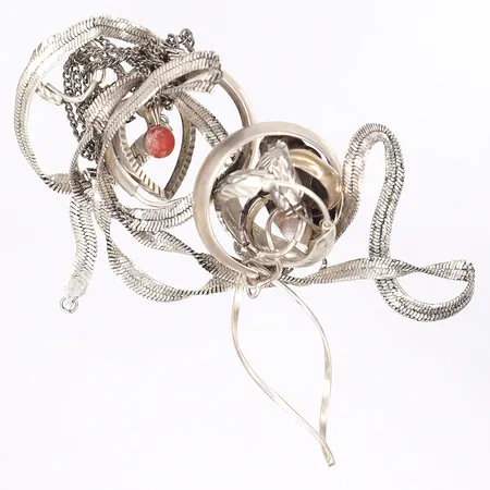 Diverse silver udda delvis defekt silver 830-950/1000 Vikt: 18,1 g