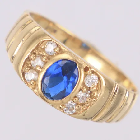 Ring stenar stl:19½, bredd 8mm, 10K Vikt: 3 g