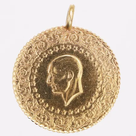 Hänge mynt Attaturk Ø18mm år 2020, ögla i metall, 21,6K Vikt: 1,8 g