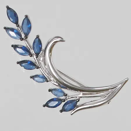 Brosch med blå stenar, 44cm, ryska stämplar, 925/1000 Silver 4,0g.