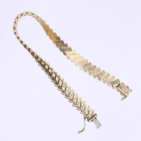 Armband 18cm, bredd 8mm, 14K  Vikt: 8,9 g