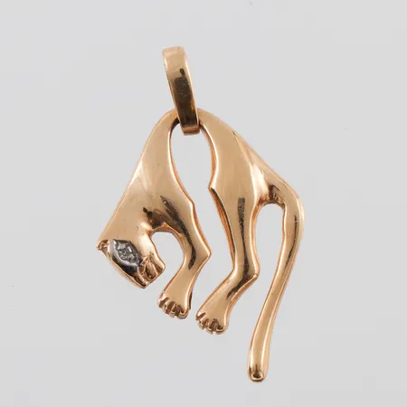 Hänge 18k med vit sten,höjd med ögla ca 26 mm. Vikt: 2,6 g