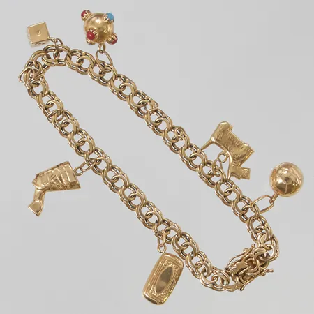 Armband Bismarck 20cm, bredd:5mm, berlocker saknas, 18K 21,6g.