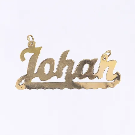 Hänge med namn längd 4cm bredd 10-20mm 18K Vikt: 2,7 g