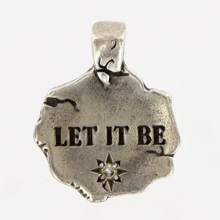 Hänge Catherine Michiels vit sten text: Let it be 17x14mm silver 925/1000.   Vikt: 2,2 g