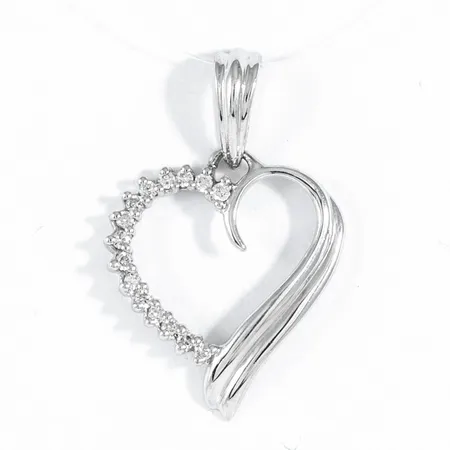 Hänge 15 x ca 0,005ct briljantslipade diamanter Guldfynd 15x22mm vitguld 18K 1,1g. 