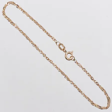Armband Singapore längd 18cm bredd 1,6mm 18K Vikt: 1,1 g
