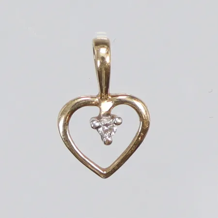 Hänge hjärta med diamant 1xca0,01ct 6x15mm GHA 18K Vikt: 0,2 g
