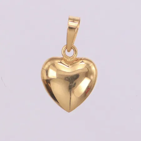 Hänge hjärta, längd 17mm inklusive ögla, bredd 10mm, GHA, 18K  Vikt: 0,6 g