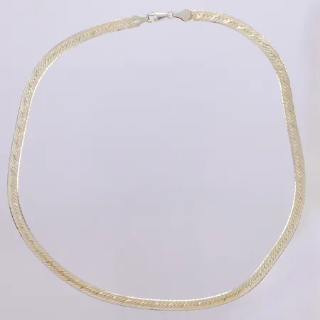 Collier, manglat, längd 45cm, bredd 6mm, 925/1000 silver Vikt: 15,2 g