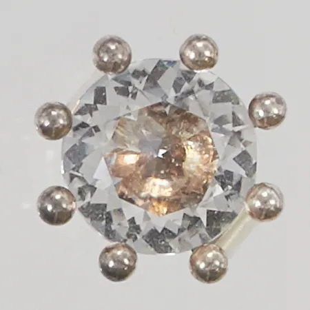 Ring K-E Palmberg för Alton bergkristall stl:16 justerbar storlek, höjd från skena 12mm, Falköping år 1975, 925/1000 Silver 9,2g.