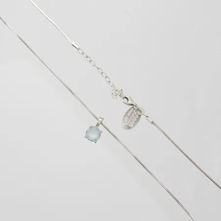 Kedja ormlänk med hänge sten, längd ca 38-42,5cm, bredd 1-14mm, Scoop, 925/1000 silver, bruttovikt: 5,3g.