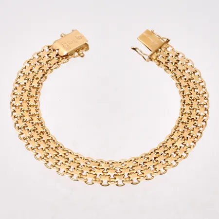 Armband Xlänk 18,5cm bredd 10,9mm, 18K Stockholms Ädelsmide Ab 17,41g.