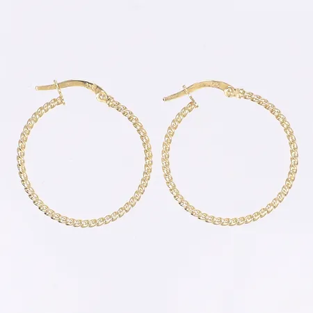 Ett par örhängen creoler Ø25mm bredd 1mm 14K Vikt: 0,9 g