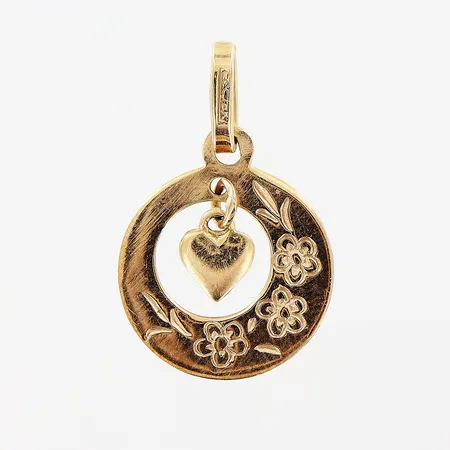 Hänge, mönster, hjärta, 19x13mm, 18K.   Vikt: 1,1 g