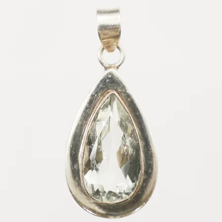 Hänge berskristall, längd 50mm inkl ögla, bredd 22mm, 925/1000 silver  Vikt: 13,4 g