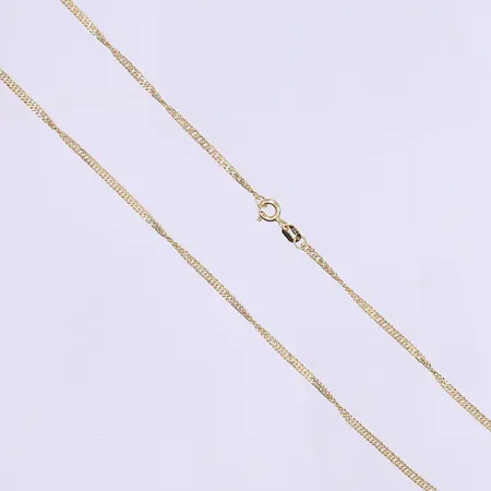 Halskedja Singapore 46cm, bredd 2mm, 18K  Vikt: 2,2 g
