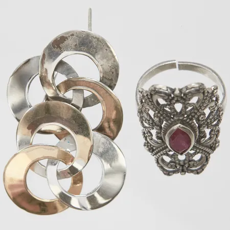 Diverse silver defekta, avklippt, böjda stift, 925/1000 silver Vikt: 11,4 g