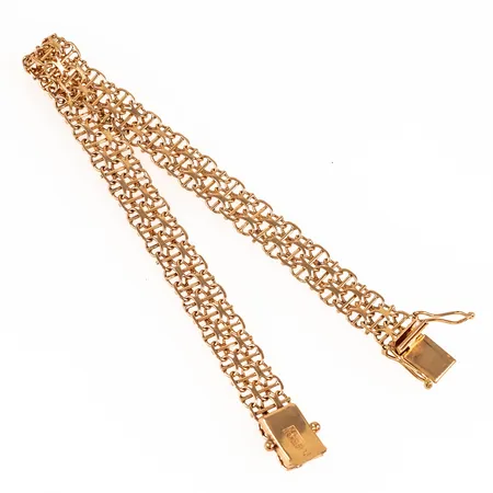 Armband X-länk med stav längd 19cm, bredd 8mm Jo-Ans Guld 18K 10,1g. 