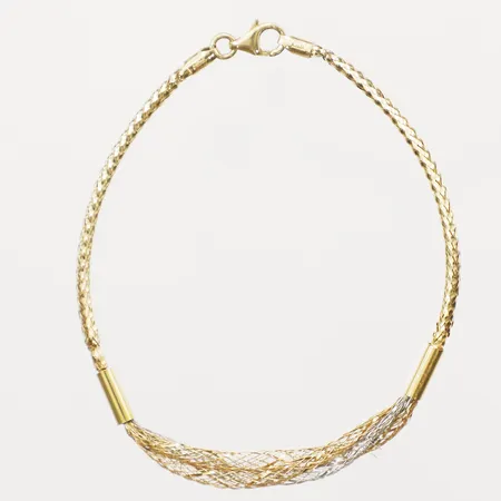 Armband trefärgat, längd 18,5cm, defekt, 18K Vikt: 3,1 g