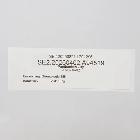 Diverse guld 18K Vikt: 6,7 g