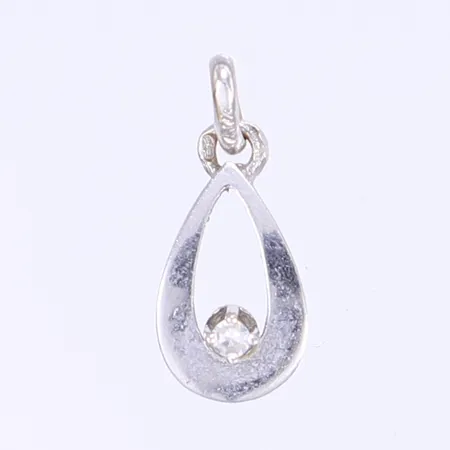 Hänge med åttkantsslipad diamant 1x ca 0,02ct18x7mm inkl. ögla, vitguld 18K Vikt: 1 g