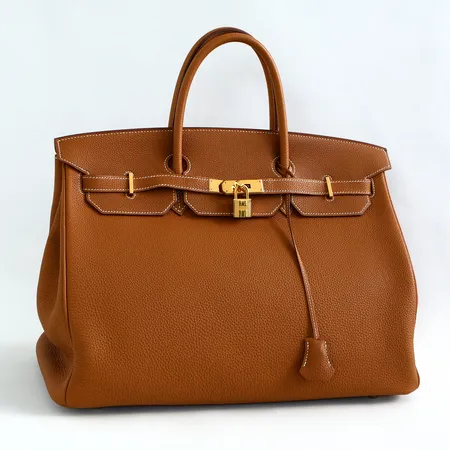 Väska Hermès Birkin Bag 40 i brunt togoläder, ca 20x28x40cm, guldpläterat lås samt nycklar, inköpt Hermès Köpenhamn 2009, dustbag, fint skick