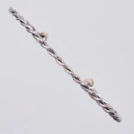 Armring tvinnad Ø ca 5 x 6cm bredd: ca 2,5mm 925/1000 silver  Vikt: 4 g