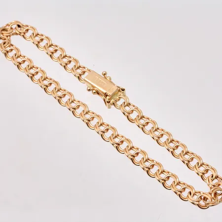  Armband i 18K guld, 18cm, Bismarck, bredd 4,9mm, tillverkad av SEF, vikt 8,99g.