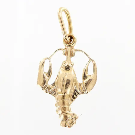 Hänge, kräfta, 26x13mm, rödguld, 14K. Vikt: 1,9 g