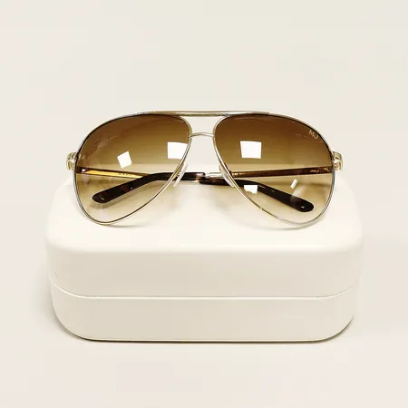 Solglasögon Marc Jacobs MJ016S J5GBD, brunt glas, gulmetall, fodral, kvitto.