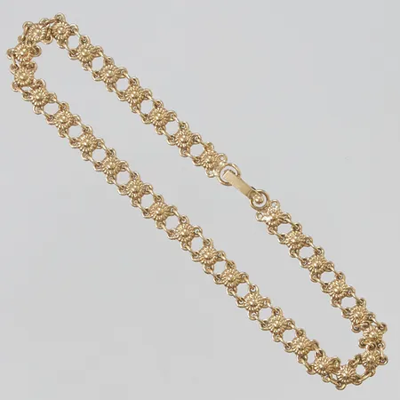 Armband med blomdekor 20,5cm, bredd:5mm, 18K 5,9g.