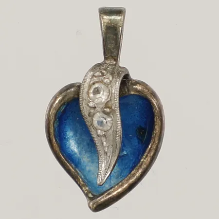 Hänge med stenar och emalj, längd 17mm bredd 10mm, 925/1000 silver Vikt: 1 g