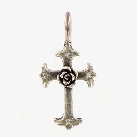 Hänge Catherine Michiels kors vita stenar 26x13mm silver 925/1000.   Vikt: 1,9 g