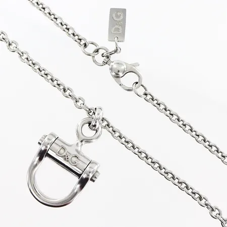 Collier Dolce & Gabbana, 63cm, hänge 44x27mm, vitmetall, originaletui.