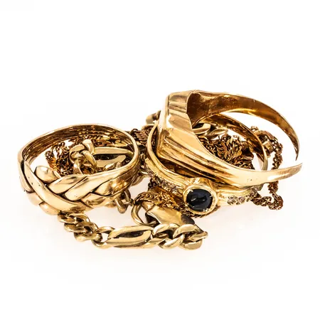 Diverse defekt guld 14K 21,7g.