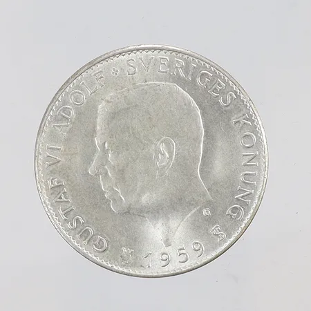 Mynt 5kr, Svenska Folkets Lagbundna Frihet, 1959, silver, 400/1000 Vikt: 18,1 g