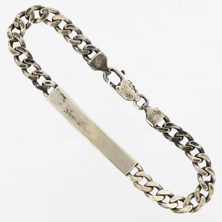 Armband Pansar med bricka, ca 20cm, bredd 6,3mm, silver 925/1000 Vikt: 17,1 g