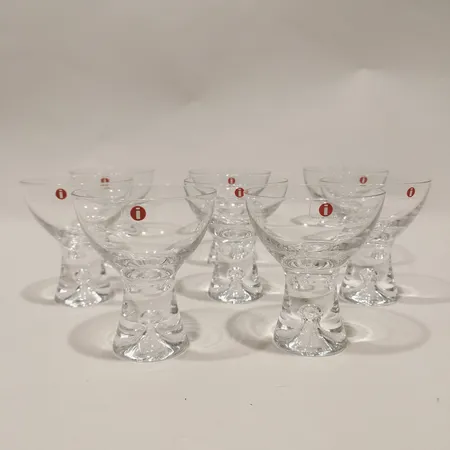 Åtta likörglas Tapio Iittala Tapio Wirkkala, höjd:8,5cm, Ø7cm, etikettmärkta Skickas med postpaket.