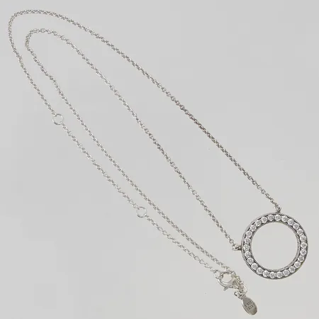 Collier Pandora 37/40/44cm, vita stenar, 925/1000 Silver 6,0g.