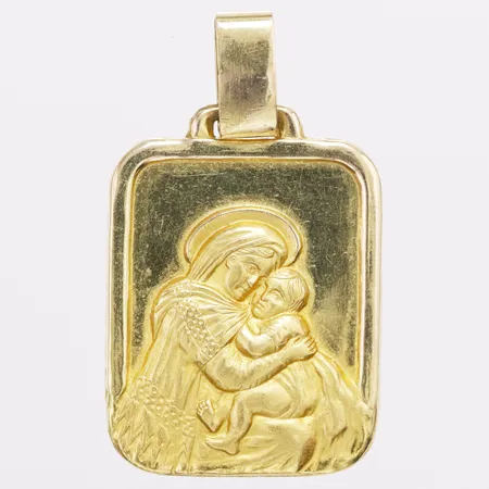 Hänge Jungfru Maria längd 31mm inkl ögla bredd 18,2mm 18K Vikt: 3,6 g